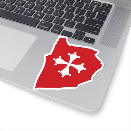 Flag map of Pisa (Italy) STICKER Vinyl Kiss-Cut Decal
