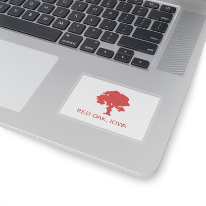 Flag of Red Oak, Iowa - STICKER Vinyl Kiss-Cut Decal