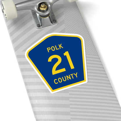 Polk County 21 (Minnesota) (Road Sign) STICKER Vinyl Kiss-Cut Decal
