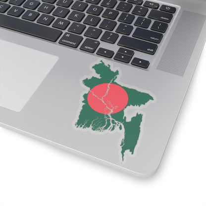 Flag-map of Bangladesh2 (Bangladesh) STICKER Vinyl Kiss-Cut Decal