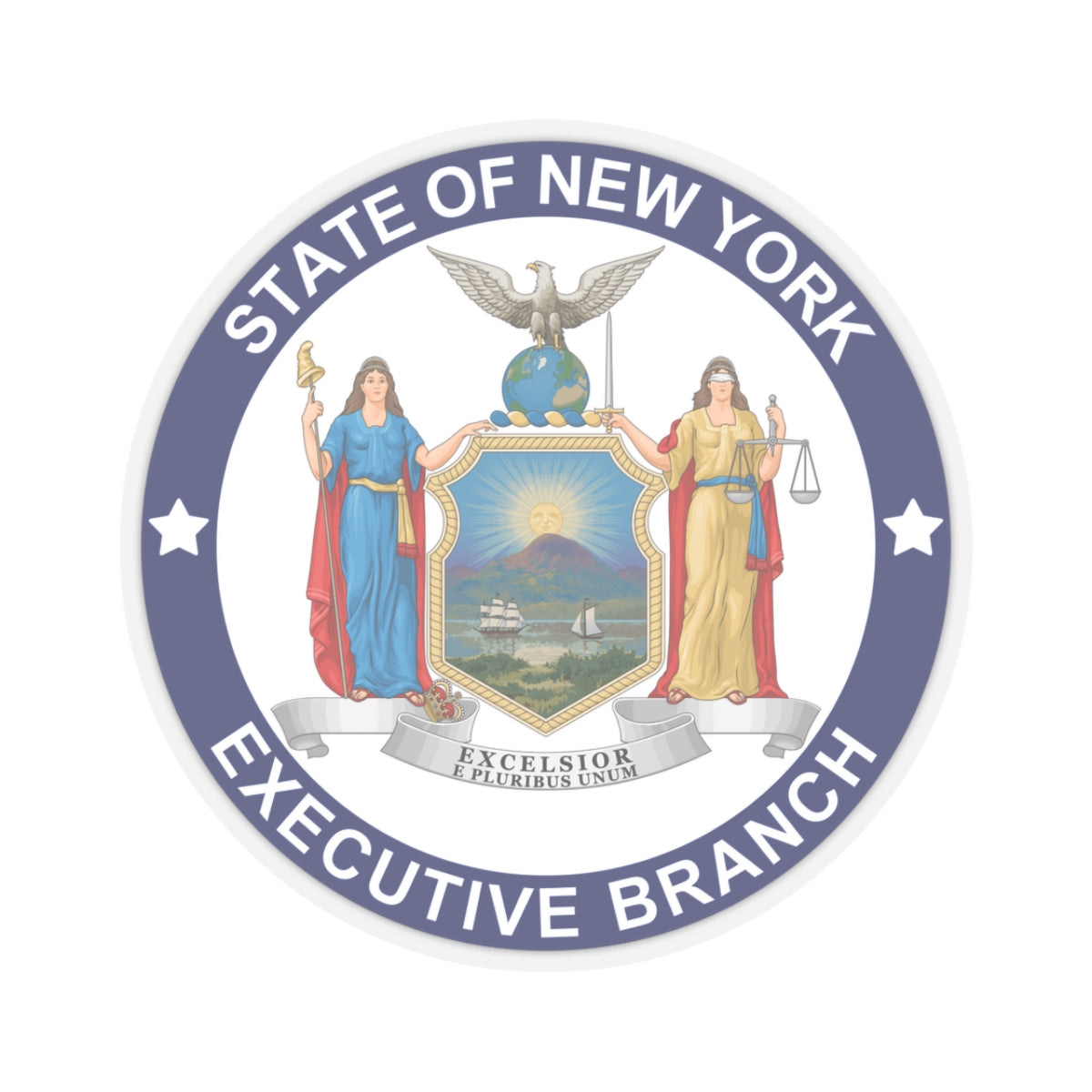 Seal of the Executive Branch of New York - STICKER Vinyl Kiss-Cut Decal