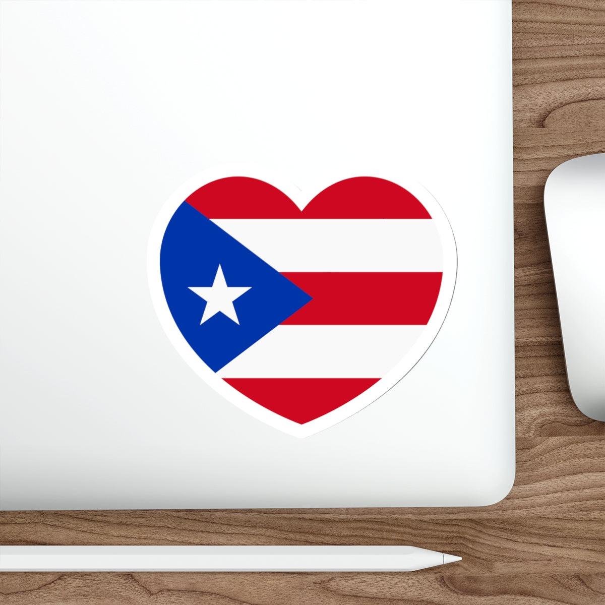 Heart Flag of Puerto Rico 1952-1995 - STICKER Vinyl Die-Cut Decal