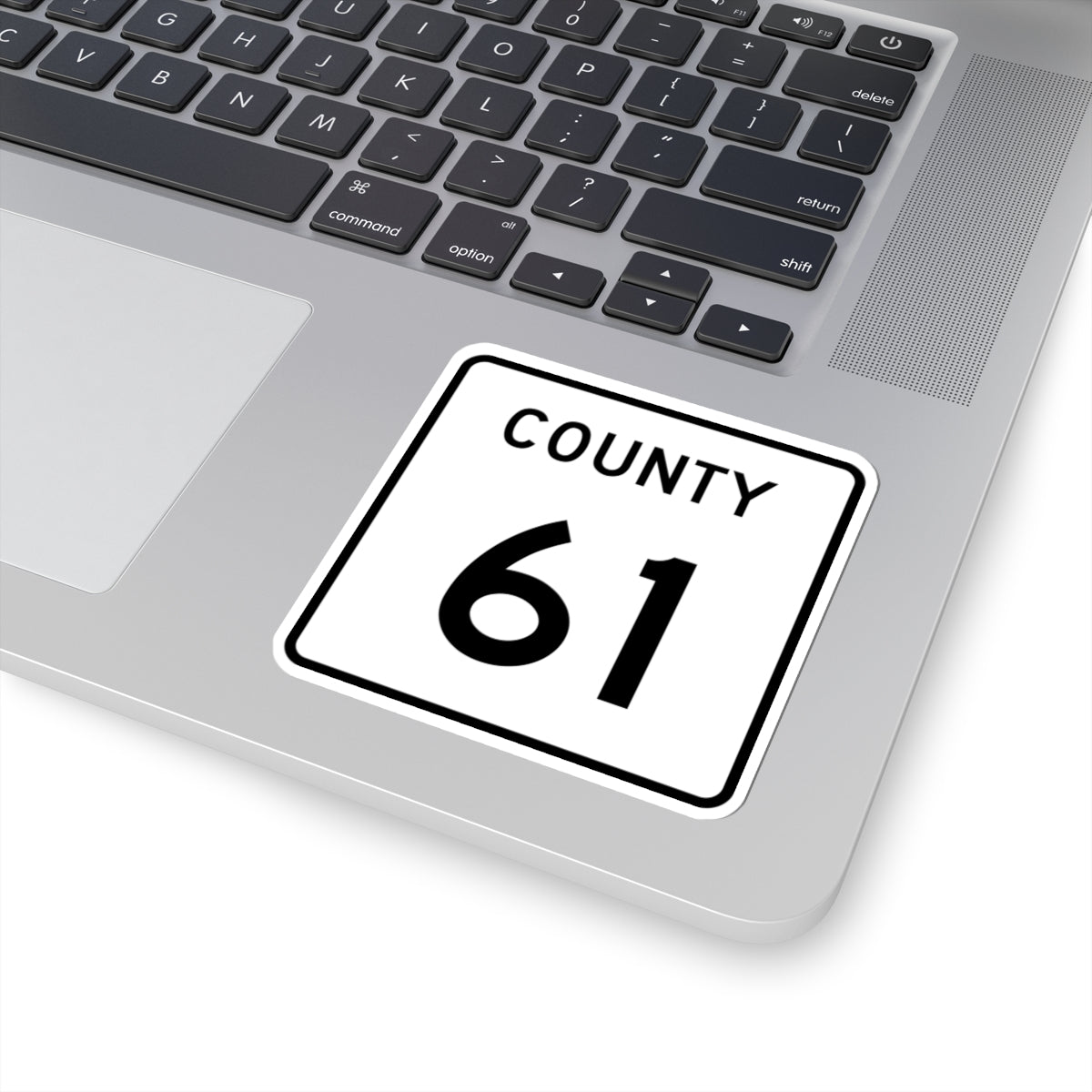 County 61 square (Minnesota) (Road Sign) STICKER Vinyl Kiss-Cut Decal