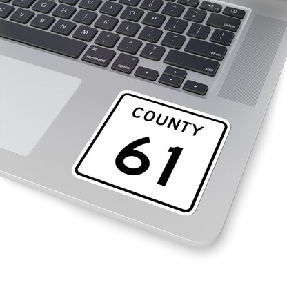 County 61 square (Minnesota) (Road Sign) STICKER Vinyl Kiss-Cut Decal
