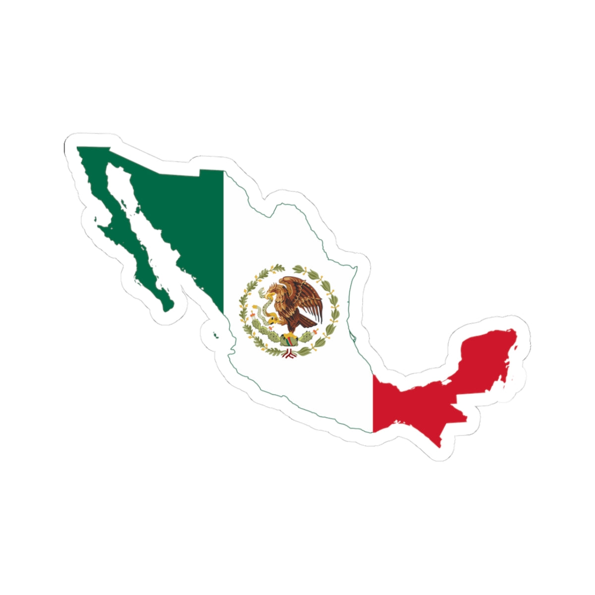 Flag-map of Mexico 1934-1968 (Mexico) STICKER Vinyl Kiss-Cut Decal
