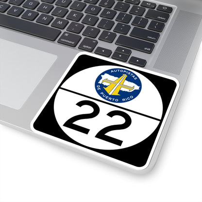 PR old toll road 22 (Puerto Rico) (Road Sign) STICKER Vinyl Kiss-Cut Decal