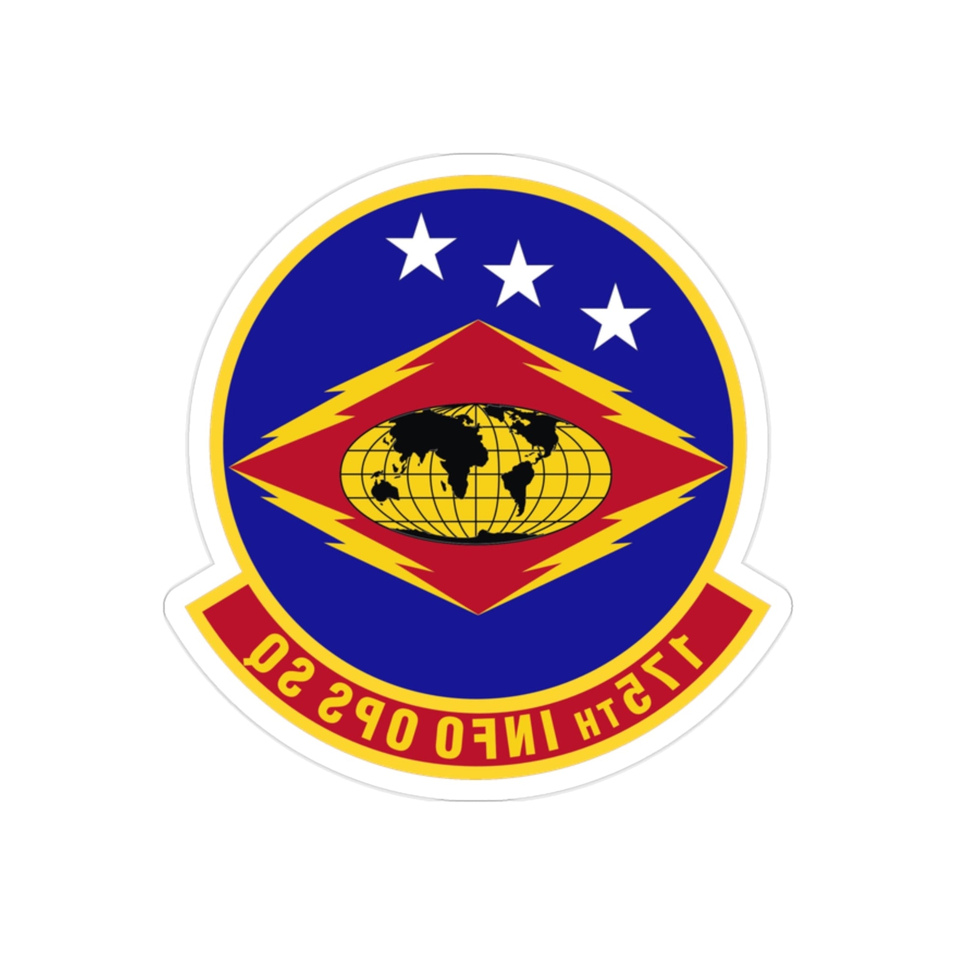 175th Information Operations Squadron (U.S. Air Force) REVERSE PRINT Transparent STICKER-2" × 2"-The Sticker Space