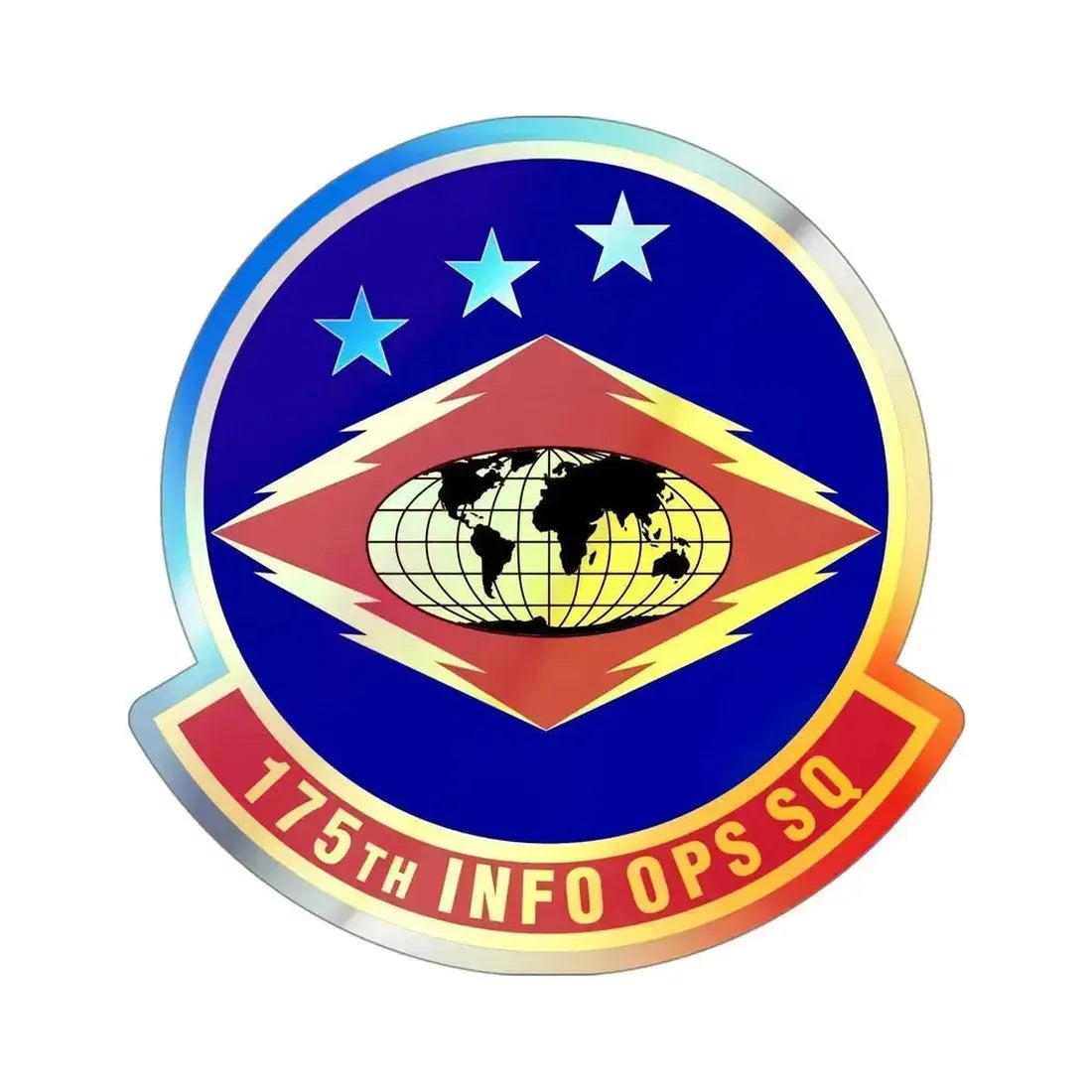 175th Information Operations Squadron (U.S. Air Force) Holographic STICKER Die-Cut Vinyl Decal 4 Inch Holographic - The Sticker Space