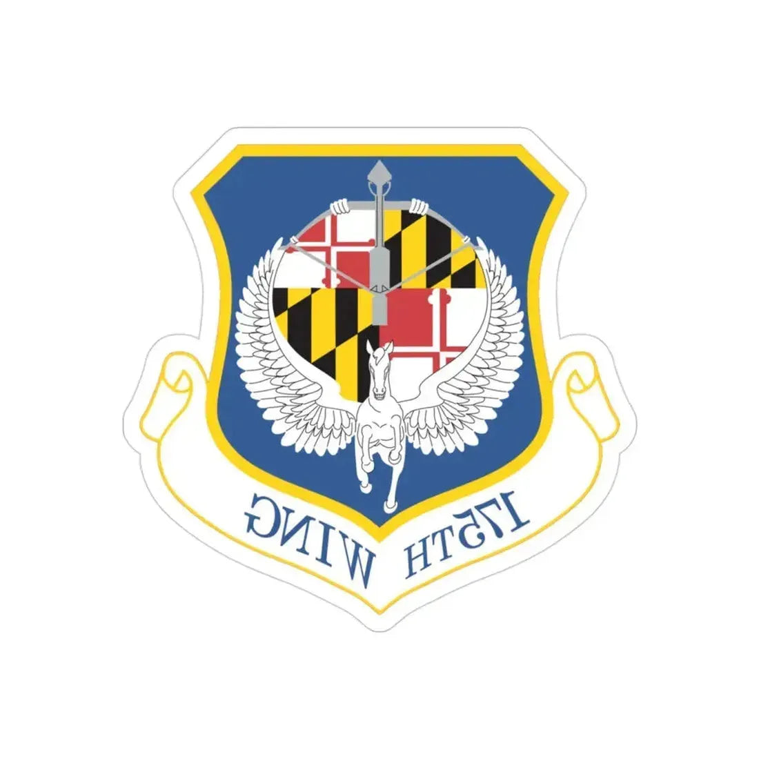 175th Wing (U.S. Air Force) REVERSE PRINT Transparent Die-Cut STICKER 3 Inch Die-Cut Transparent - The Sticker Space