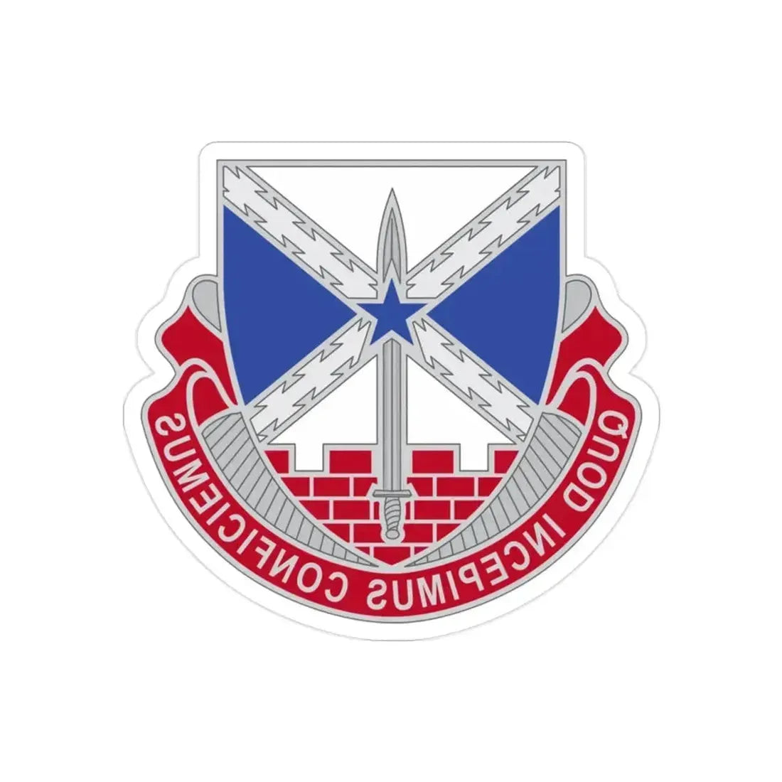 176 Engineer Brigade 2 (U.S. Army) REVERSE PRINT Transparent Die-Cut STICKER 2 Inch Die-Cut Transparent - The Sticker Space