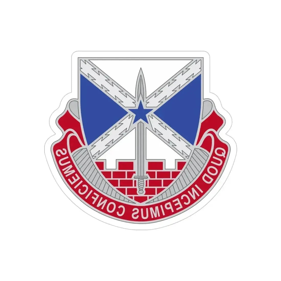 176 Engineer Brigade 2 (U.S. Army) REVERSE PRINT Transparent Die-Cut STICKER 4 Inch Die-Cut Transparent - The Sticker Space