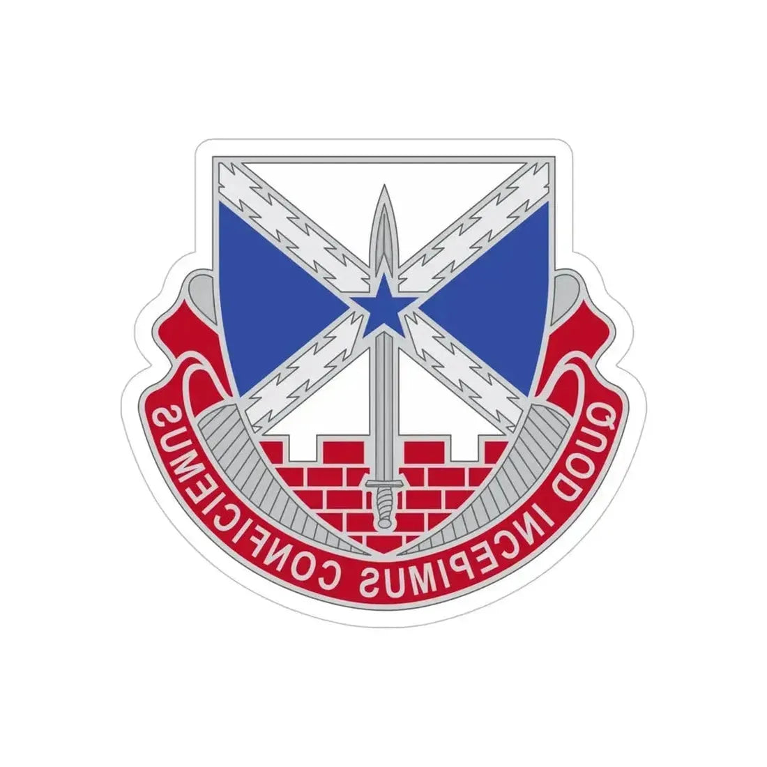 176 Engineer Brigade 2 (U.S. Army) REVERSE PRINT Transparent Die-Cut STICKER 5 Inch Die-Cut Transparent - The Sticker Space