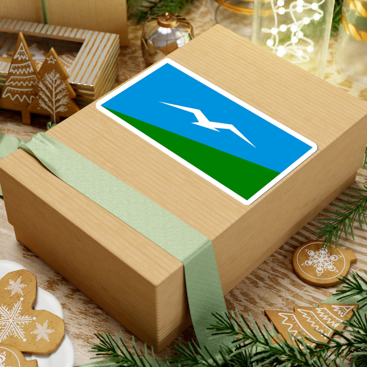 Flag of Anivsky rayon Sakhalin oblast (Russia) STICKER Vinyl Kiss-Cut Decal