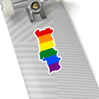 LGBT flag map of Portugal (Portugal) STICKER Vinyl Kiss-Cut Decal