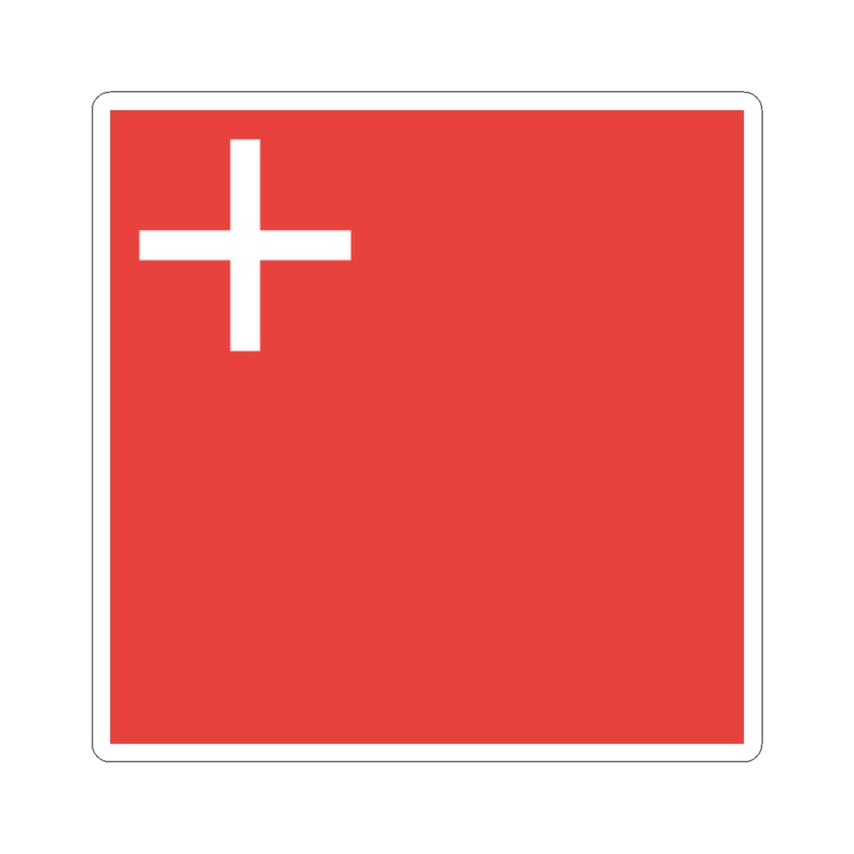 Flag of Canton of Schwyz (Switzerland) STICKER Vinyl Kiss-Cut Decal