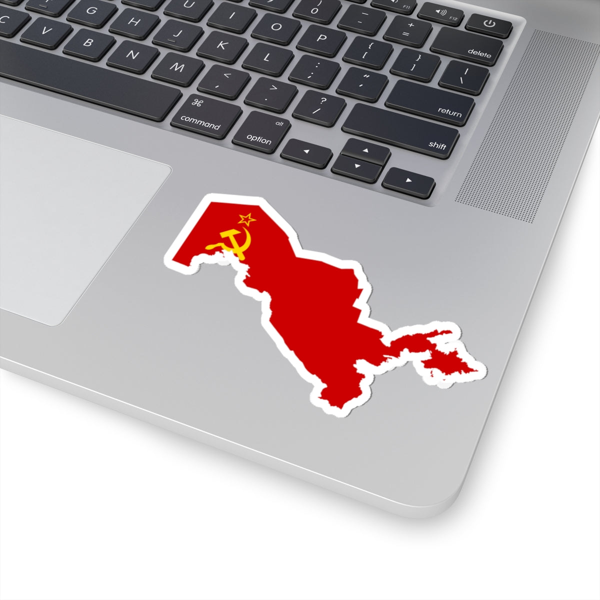 Uzbekistan Map with Soviet Flag (Uzbekistan) STICKER Vinyl Kiss-Cut Decal