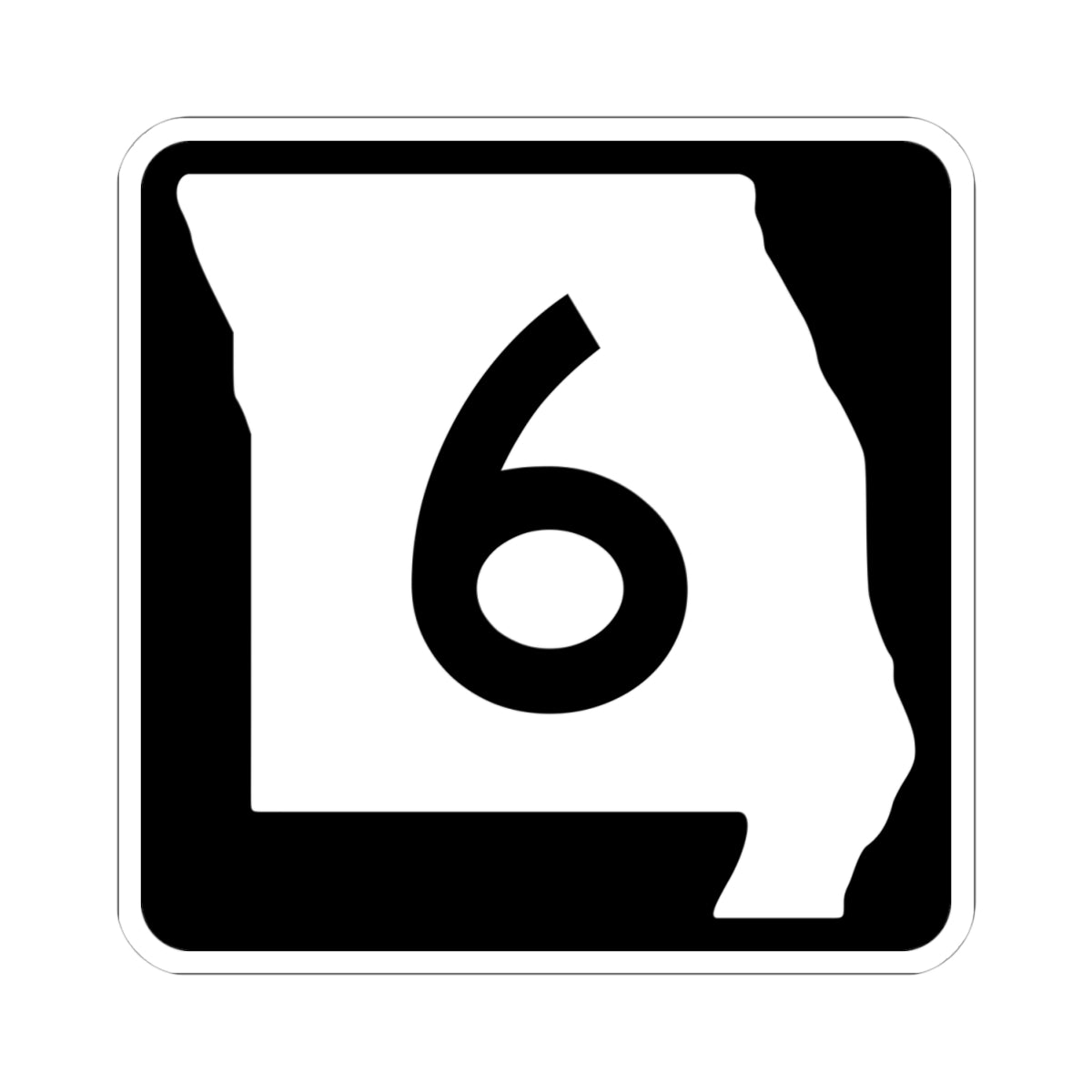 MO-6 (Missouri) (Road Sign) STICKER Vinyl Kiss-Cut Decal