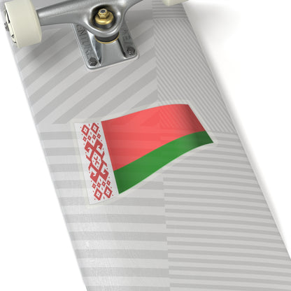 Belarus Flag - iconic waving (Belarus) STICKER Vinyl Kiss-Cut Decal