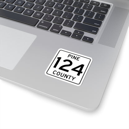 Pine County Route 124 MN (Minnesota) (Road Sign) STICKER Vinyl Kiss-Cut Decal