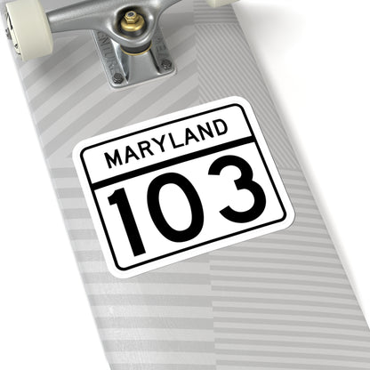 MD Route 103 (Maryland) (Road Sign) STICKER Vinyl Kiss-Cut Decal