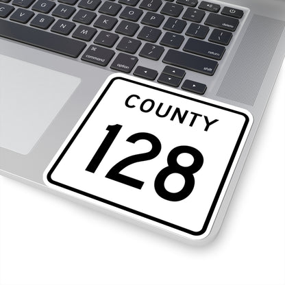 County 128 square (Minnesota) (Road Sign) STICKER Vinyl Kiss-Cut Decal
