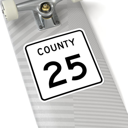 County 25 square (Minnesota) (Road Sign) STICKER Vinyl Kiss-Cut Decal