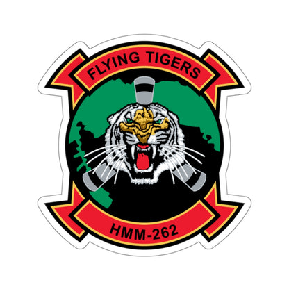 HMM 262 Flying Tigers (USMC) STICKER Vinyl Kiss-Cut Decal-3" × 3"-White-The Sticker Space