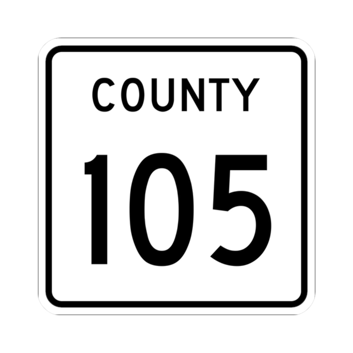 County 105 square (Minnesota) (Road Sign) STICKER Vinyl Kiss-Cut Decal