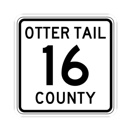 Otter Tail County Route 16 MN (Minnesota) (Road Sign) STICKER Vinyl Kiss-Cut Decal