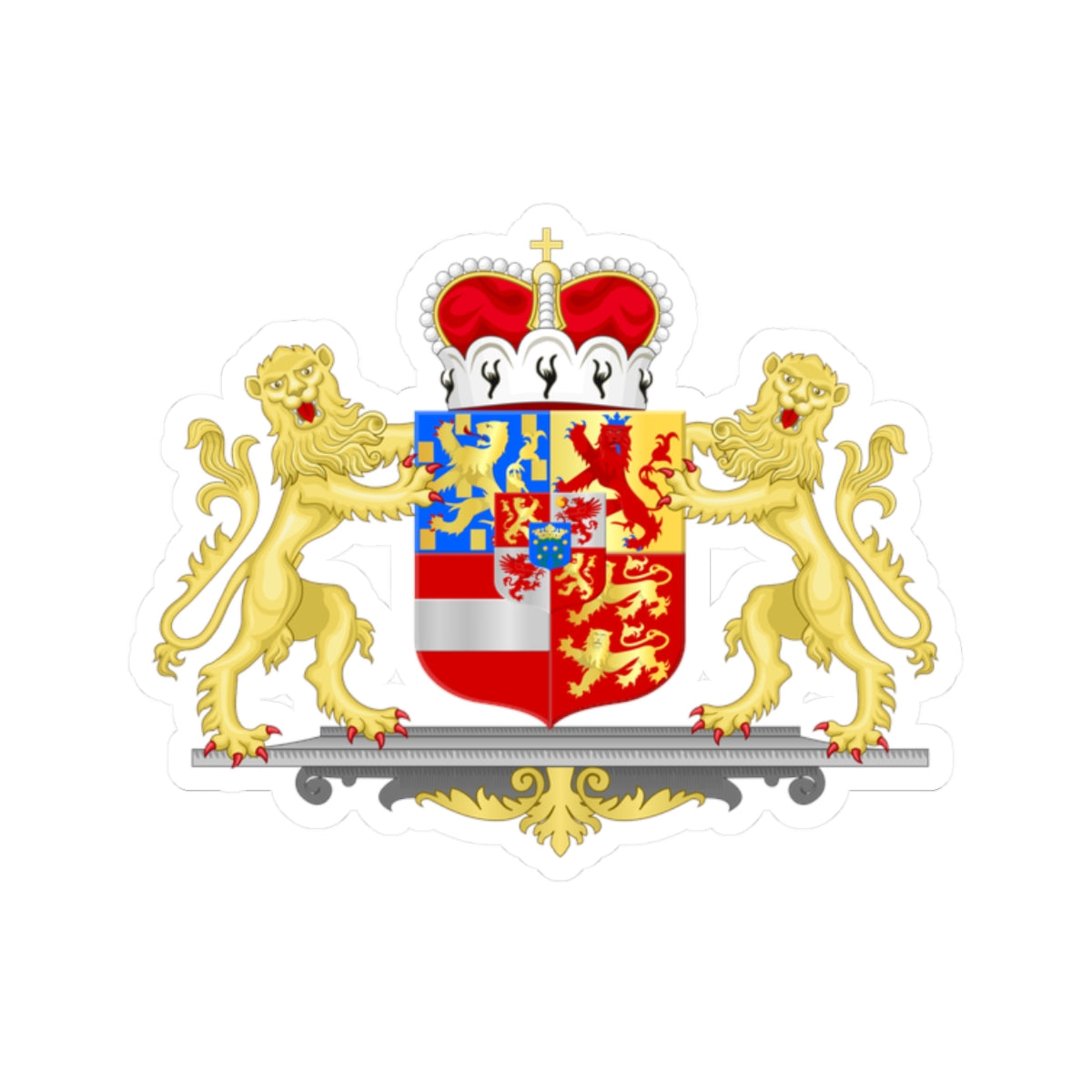 Achievement of Nassau Schaumburg Princes (Netherlands) (Coat of Arms) STICKER Vinyl Kiss-Cut Decal