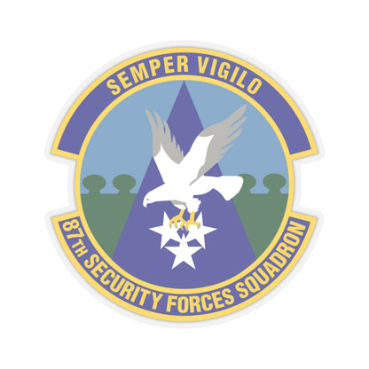 87 Security Forces Squadron AMC (U.S. Air Force) STICKER Vinyl Kiss-Cut Decal-4" × 4"-Transparent-The Sticker Space