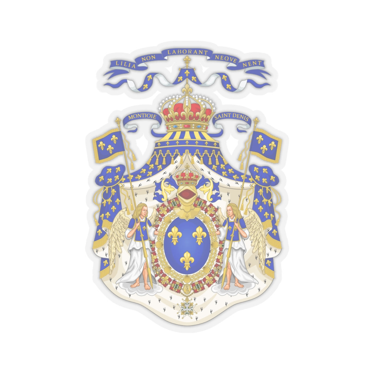 Grand Royal Coat of Arms of France - STICKER Vinyl Kiss-Cut Decal