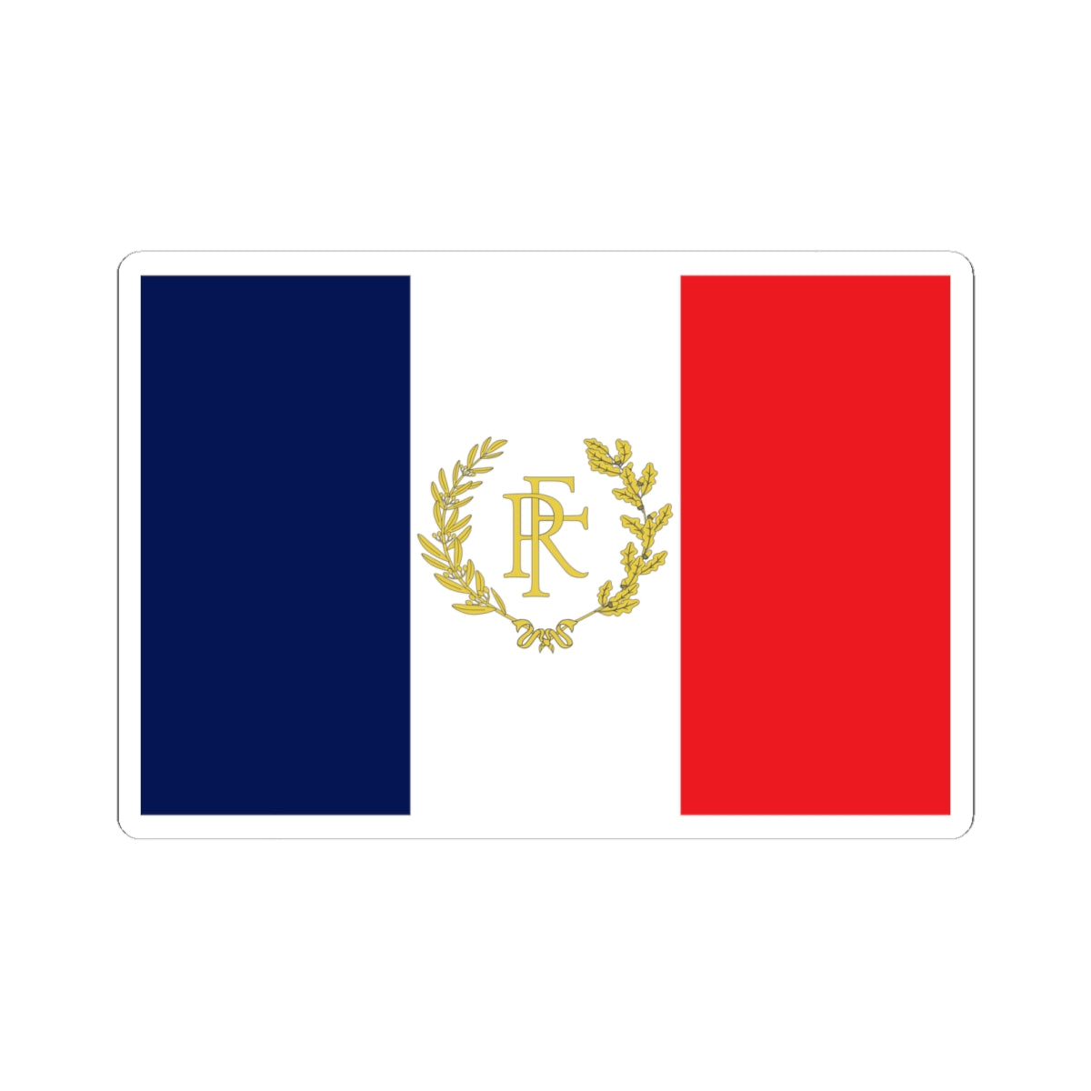 Flag of France with RF (France) STICKER Vinyl Kiss-Cut Decal