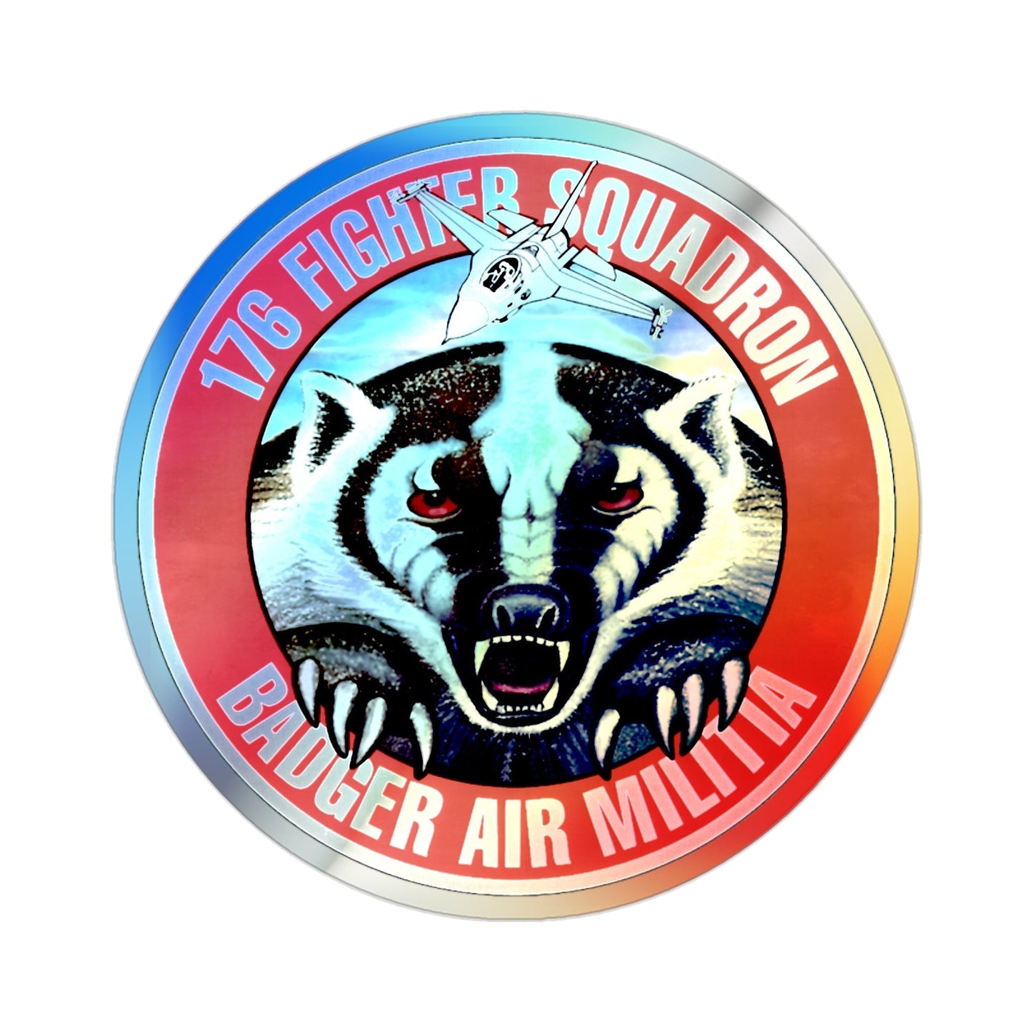 176th Fighter Squadron (U.S. Air Force) Holographic STICKER Die-Cut Vinyl Decal-2 Inch-The Sticker Space