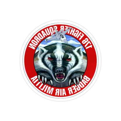 176th Fighter Squadron (U.S. Air Force) REVERSE PRINT Transparent STICKER-2" × 2"-The Sticker Space