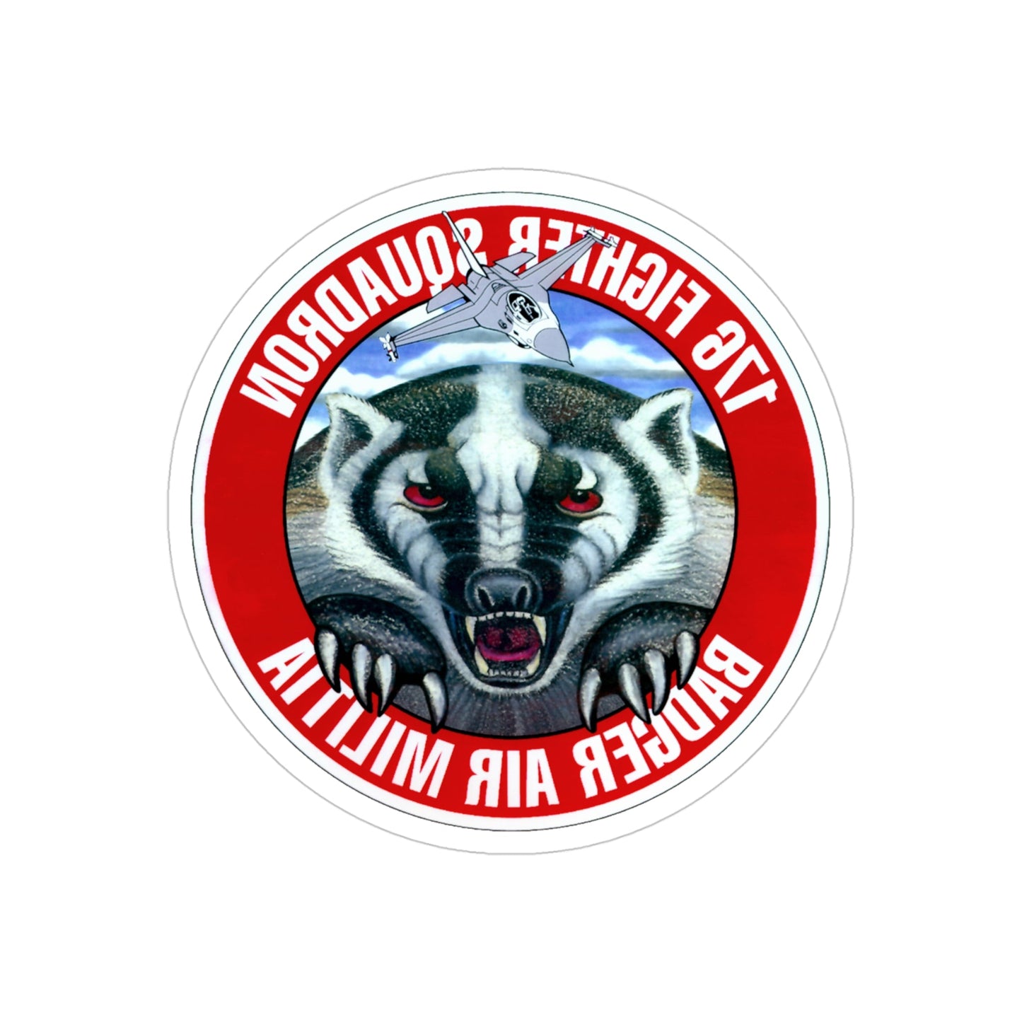 176th Fighter Squadron (U.S. Air Force) REVERSE PRINT Transparent STICKER-4" × 4"-The Sticker Space