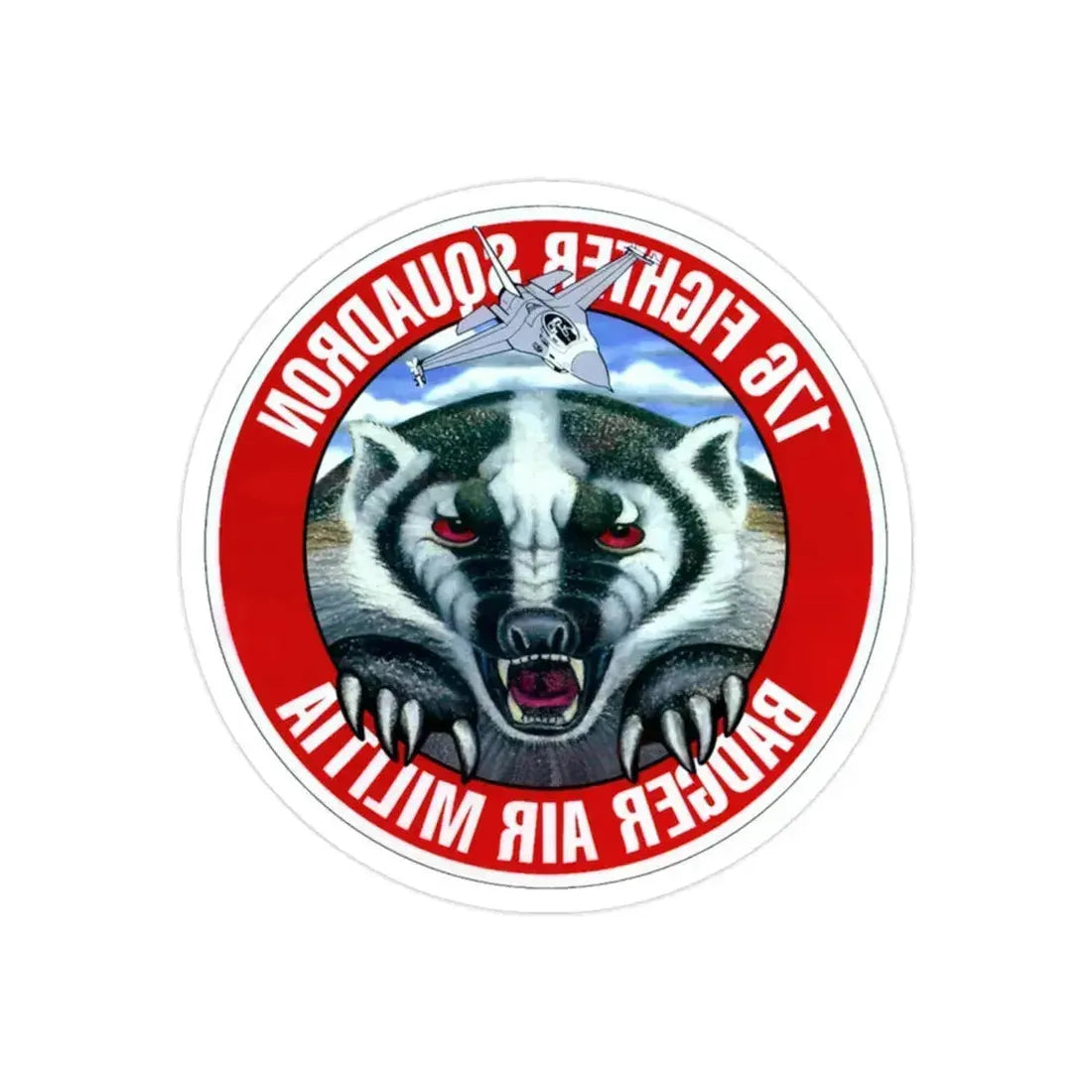 176th Fighter Squadron (U.S. Air Force) REVERSE PRINT Transparent Die-Cut STICKER 2 Inch Die-Cut Transparent - The Sticker Space
