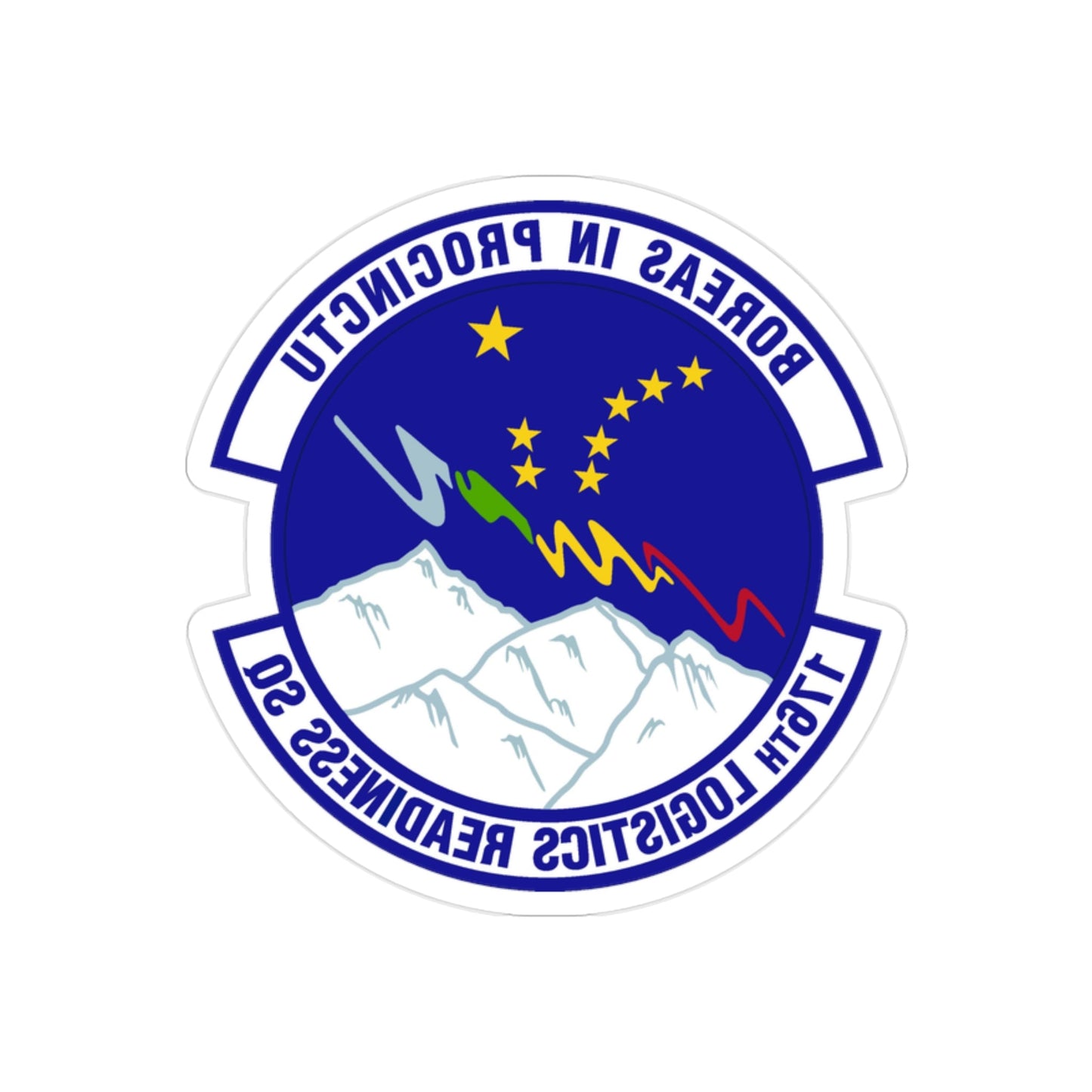 176th Logistics Readiness Squadron (U.S. Air Force) REVERSE PRINT Transparent STICKER-2" × 2"-The Sticker Space