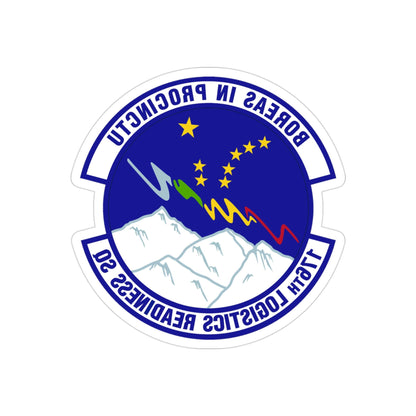 176th Logistics Readiness Squadron (U.S. Air Force) REVERSE PRINT Transparent STICKER-3" × 3"-The Sticker Space