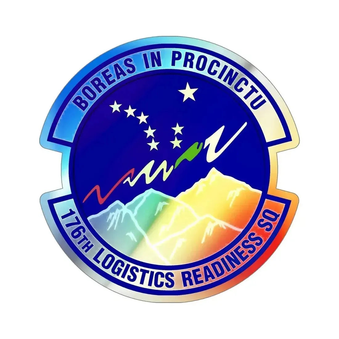 176th Logistics Readiness Squadron (U.S. Air Force) Holographic STICKER Die-Cut Vinyl Decal 5 Inch Holographic - The Sticker Space