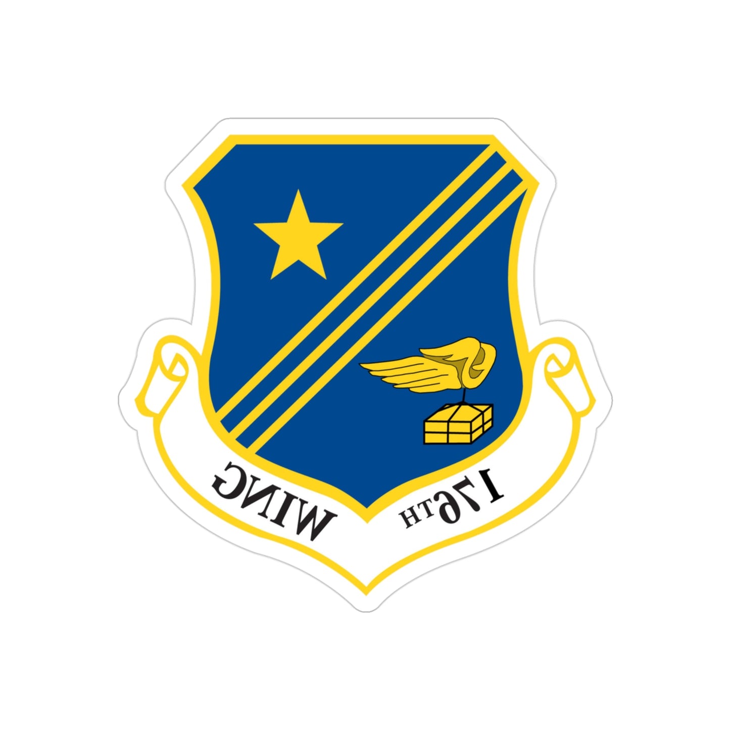 176th Wing (U.S. Air Force) REVERSE PRINT Transparent STICKER-3" × 3"-The Sticker Space