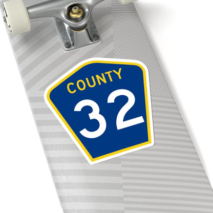 County 32 MN (Minnesota) (Road Sign) STICKER Vinyl Kiss-Cut Decal