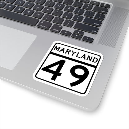 MD Route 49 (Maryland) (Road Sign) STICKER Vinyl Kiss-Cut Decal