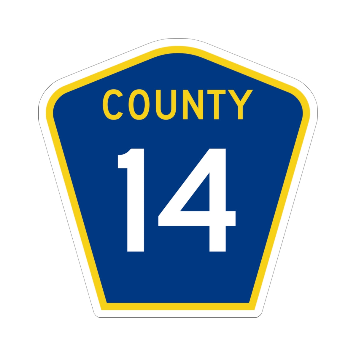 County 14 MN (Minnesota) (Road Sign) STICKER Vinyl Kiss-Cut Decal