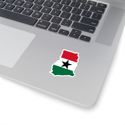 Flag map of Ghana 1964-1966 (Ghana) STICKER Vinyl Kiss-Cut Decal