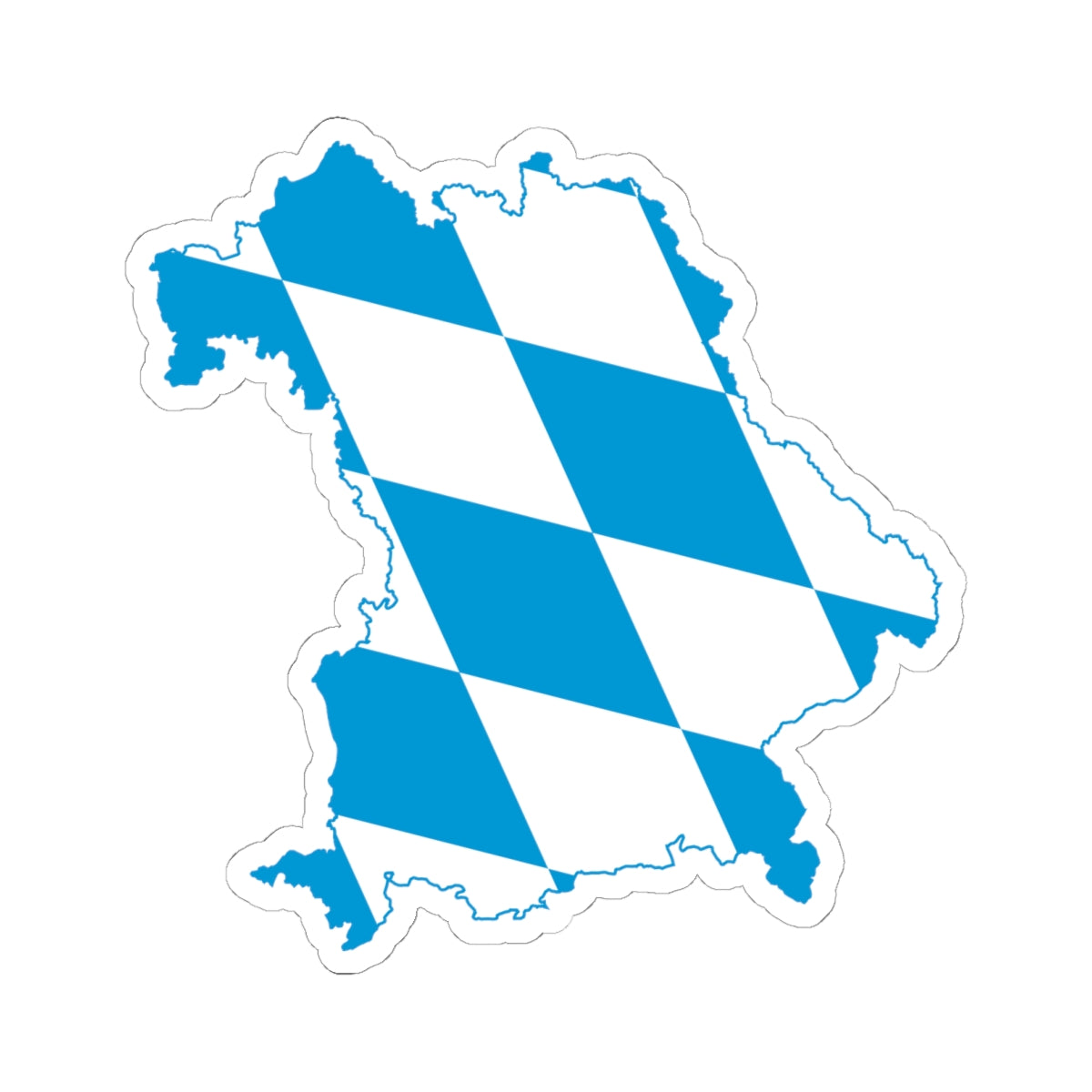 Flag map of Bavaria (Germany) STICKER Vinyl Kiss-Cut Decal