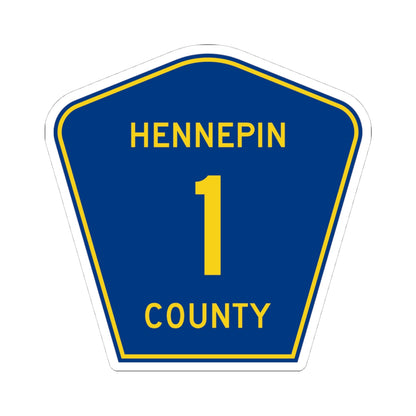 Hennepin County 1 (Minnesota) (Road Sign) STICKER Vinyl Kiss-Cut Decal