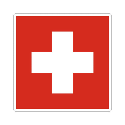 Flag of Switzerland 2-3 (Switzerland) STICKER Vinyl Kiss-Cut Decal