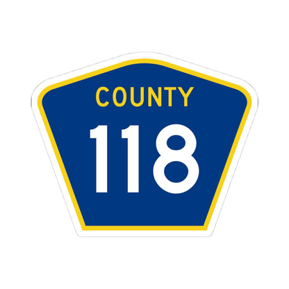 County 118 MN (Minnesota) (Road Sign) STICKER Vinyl Kiss-Cut Decal