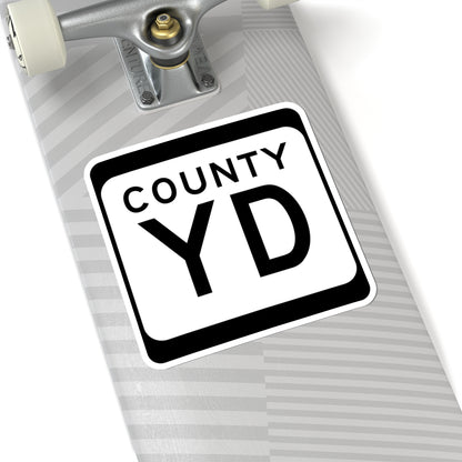 WIS County YD (Wisconsin) (Road Sign) STICKER Vinyl Kiss-Cut Decal